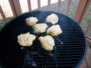 Thighs on the grill