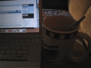 Morning coffee and blogging