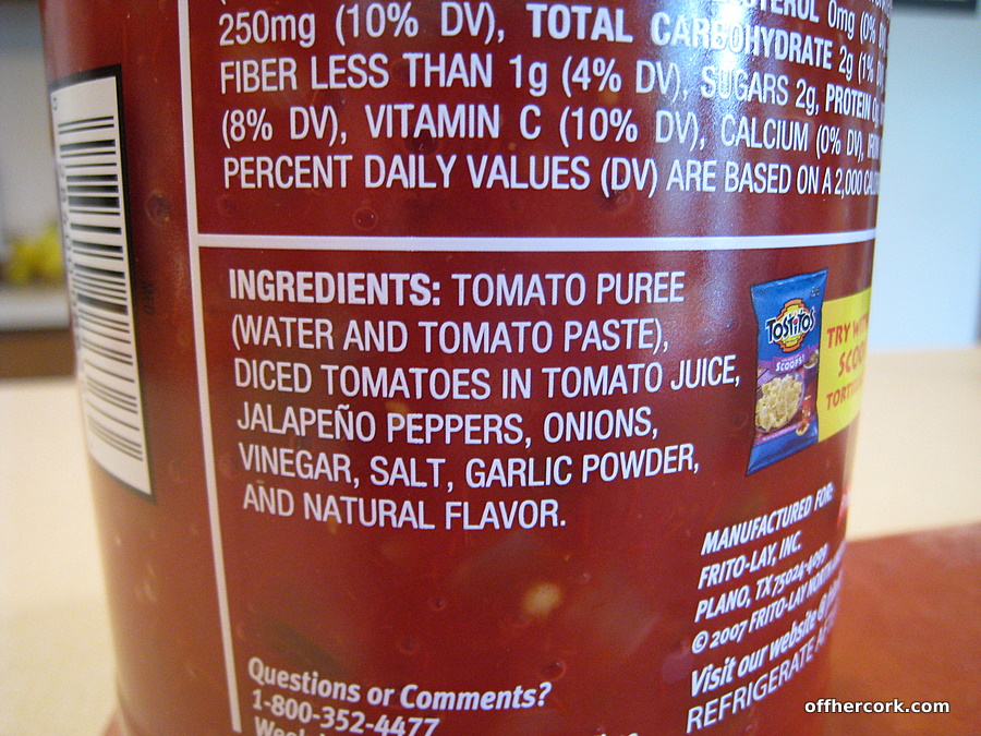 Image result for tostitos salsa ingredients