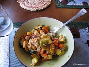 Roasted veggies and brown rice 