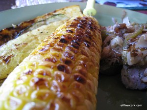 Grilled corn on the cob 