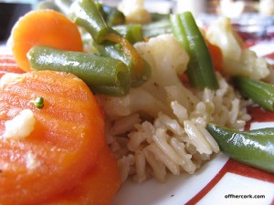 Veggies and brown rice 
