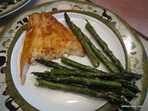 Flounder and roasted asparagus 