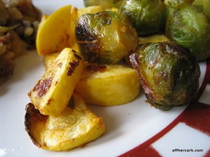 Roasted squash and brussel sprouts 