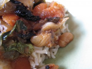 sauteed veggies over rice 