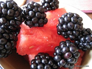 Blackberries and watermelon 