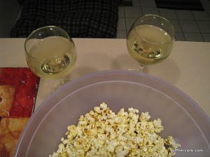 Popcorn and wine 