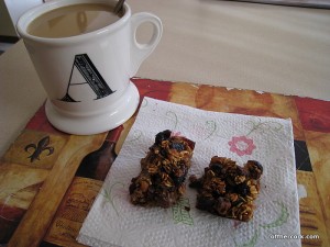 Coffee and oat bars 