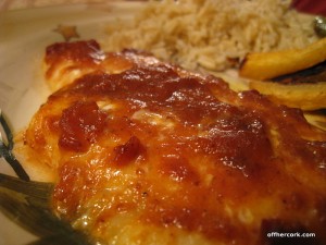 Flounder with bbq sauce 