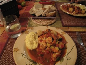 polenta and shrimp and scallops 