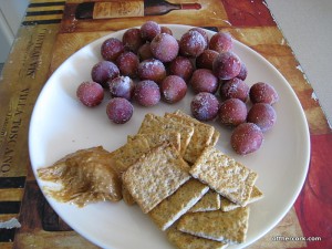 Grapes, crackers, and PB 