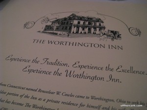 The Worthington Inn menu