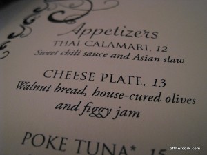 Cheeseplate Menu description 