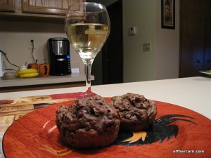 Wine and chocolate zucchini muffins 