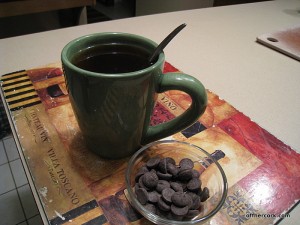 tea and dark chocolate chips