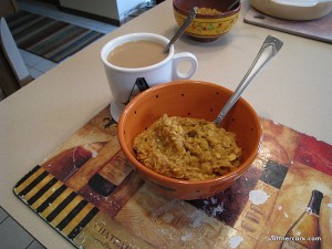 Pumpkin oats and coffee