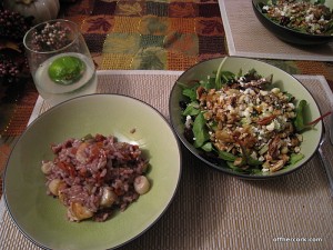 Salad and risotto 