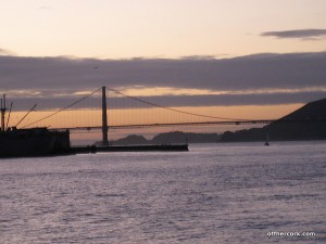 Golden Gate and the sunset 