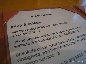 Salad menu 