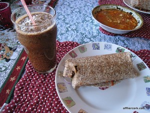 Smoothie and wrap 