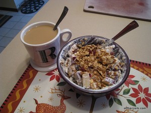 Coffee, yogurt and granola