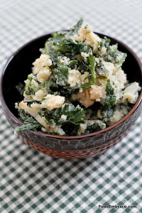 Root Veggie Mash with Sauteed Kale and Caramelized Onions