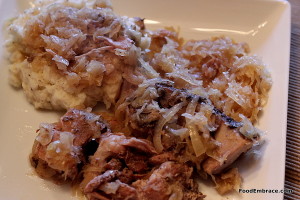 Pork and sauerkraut with mashed potatoes