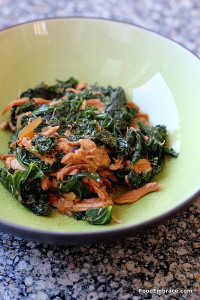 BBQ Pulled Pork and kale