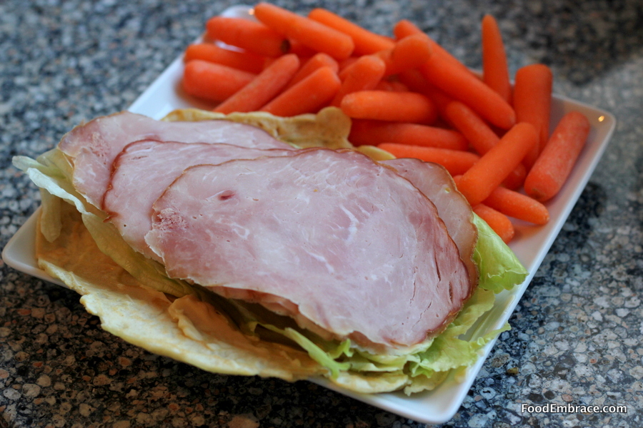Ham wrap and carrots