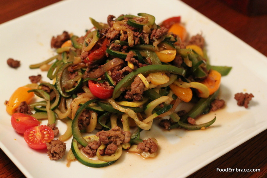 Zoodles with Italian sausage