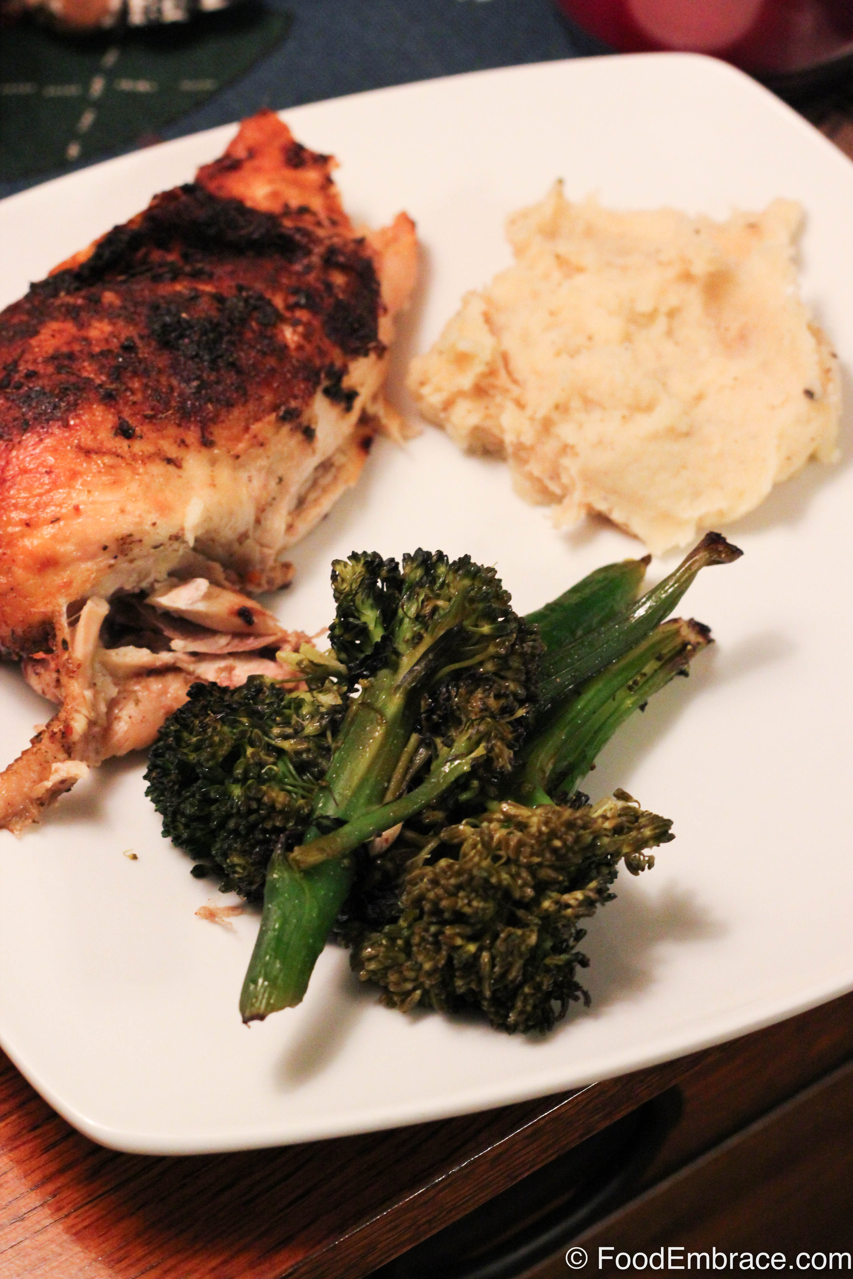 Chicken, broccolini, parsnip mash