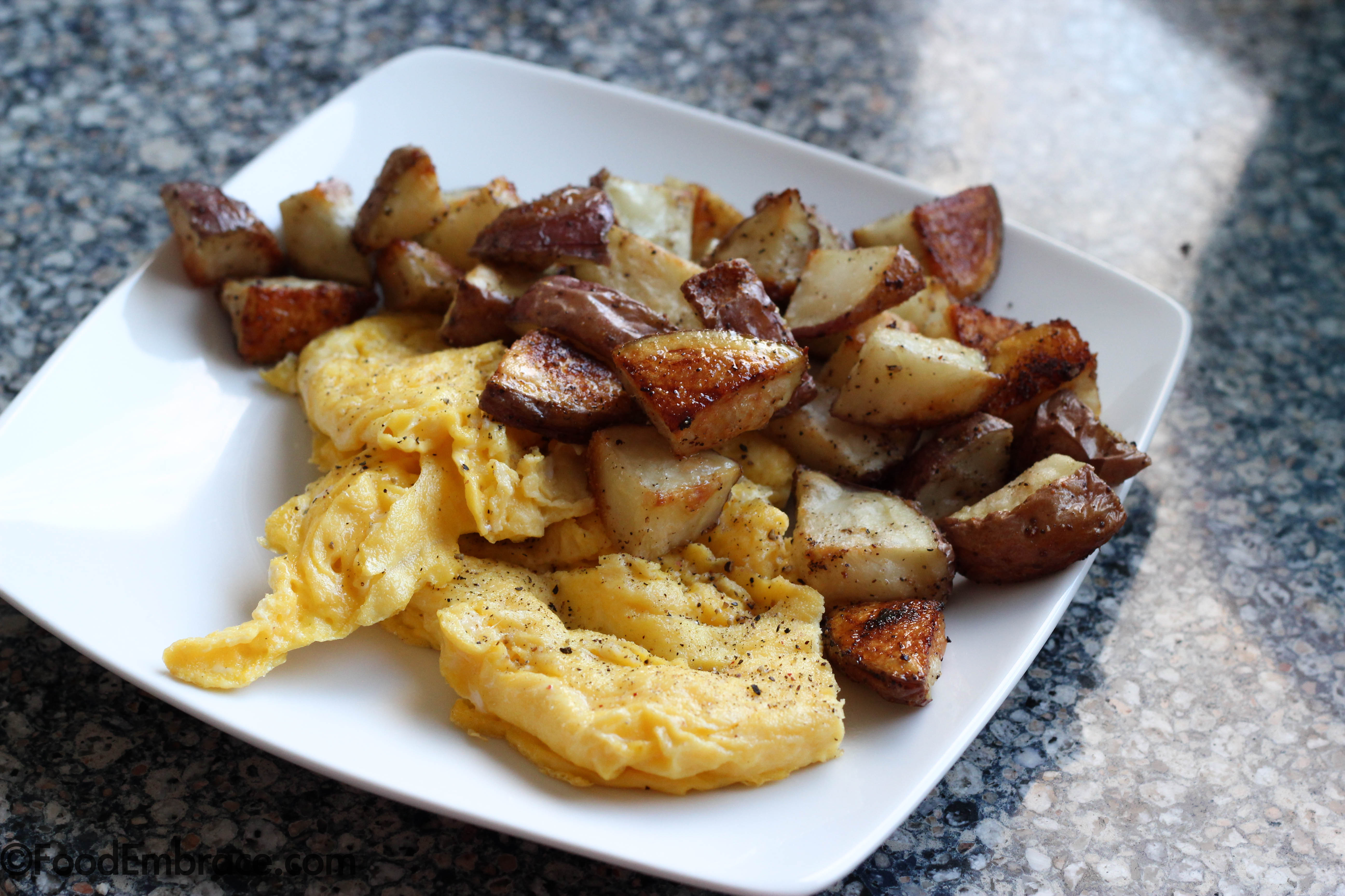 Eggs and roasted potatoes