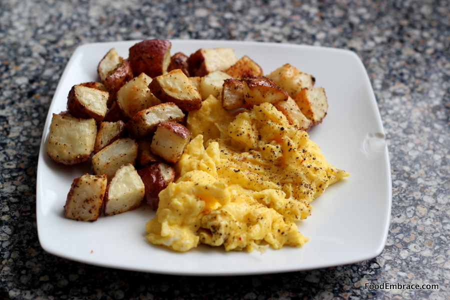 Scrambled Eggs and Roasted Potatoes