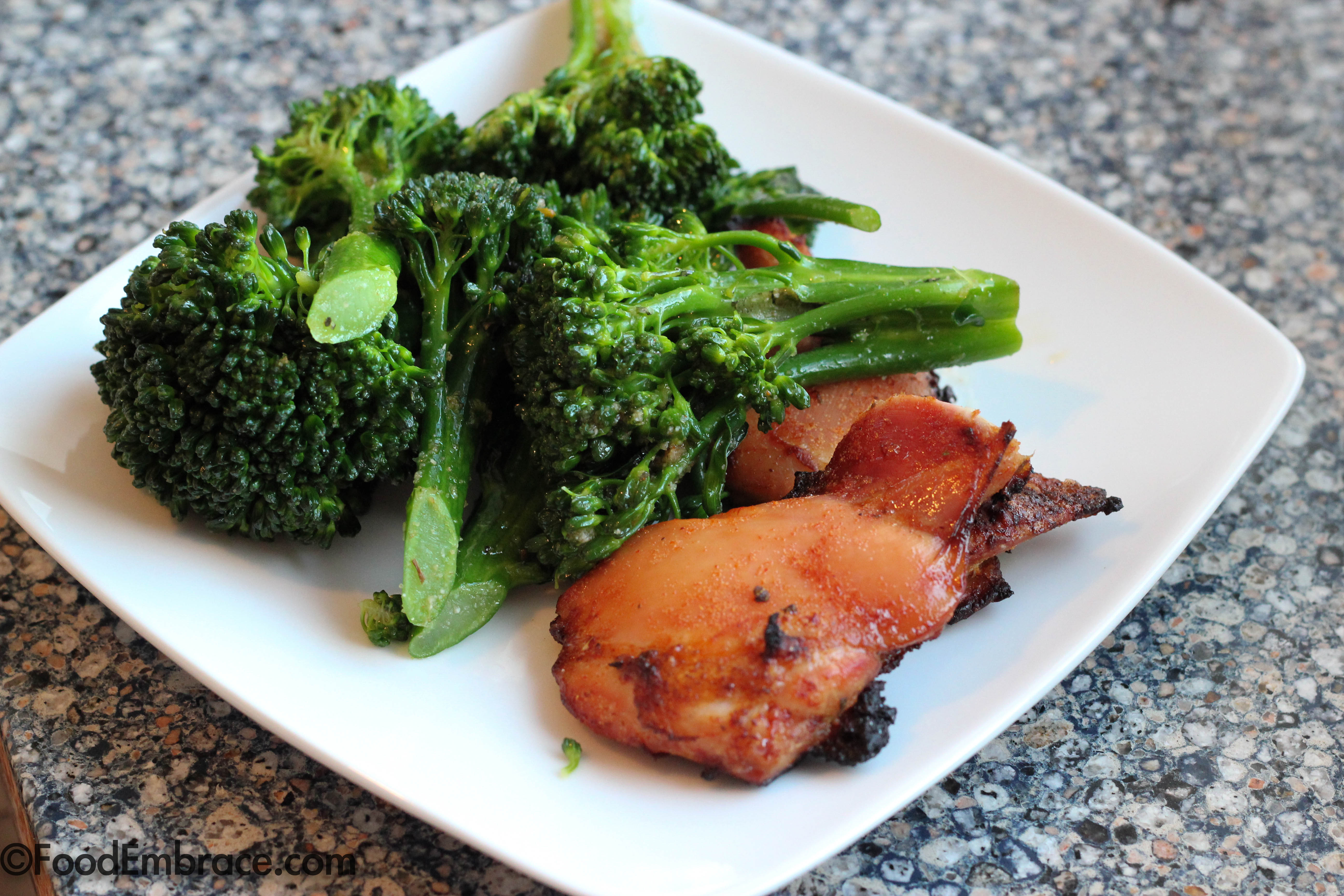 Chicken thighs and broccolini