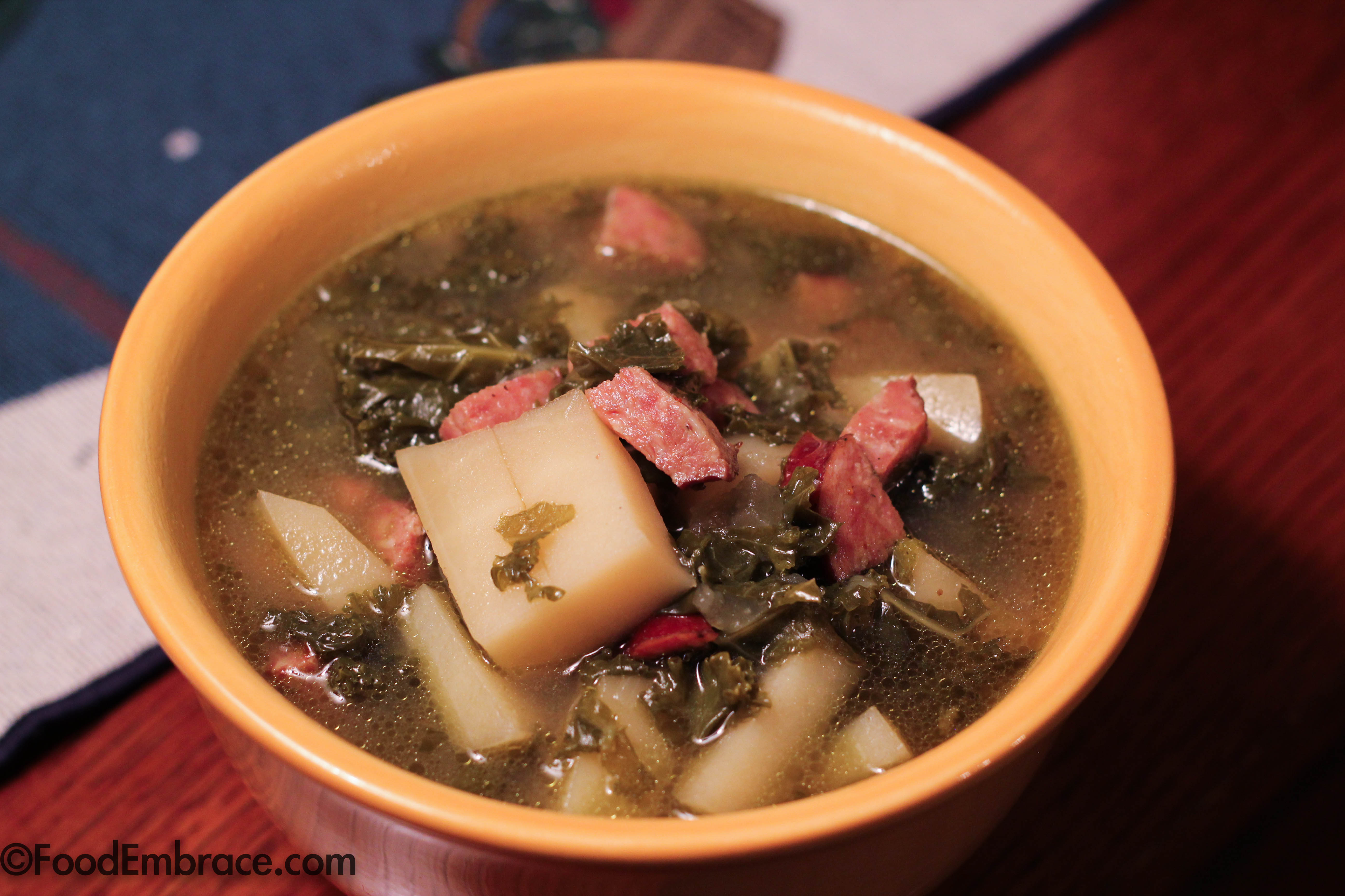 Kielbasa and kale soup